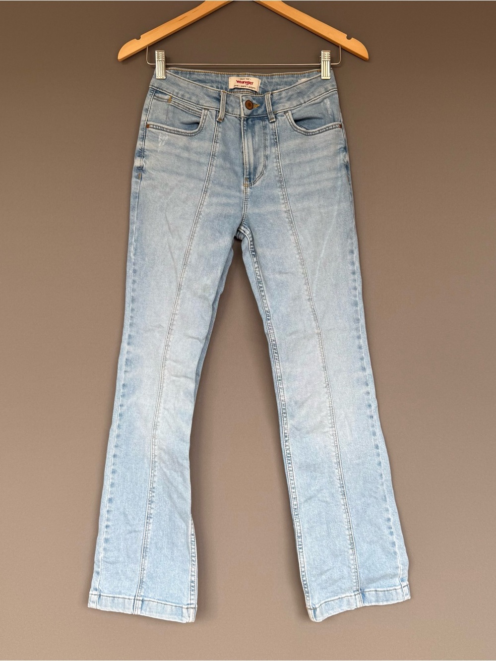 Wrangler Seamed Boot Women’s Slim Bootcut Jeans Light Wash 0 x 30 Western Y2K